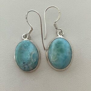 Sterling Silver Larimar Drop Earrings